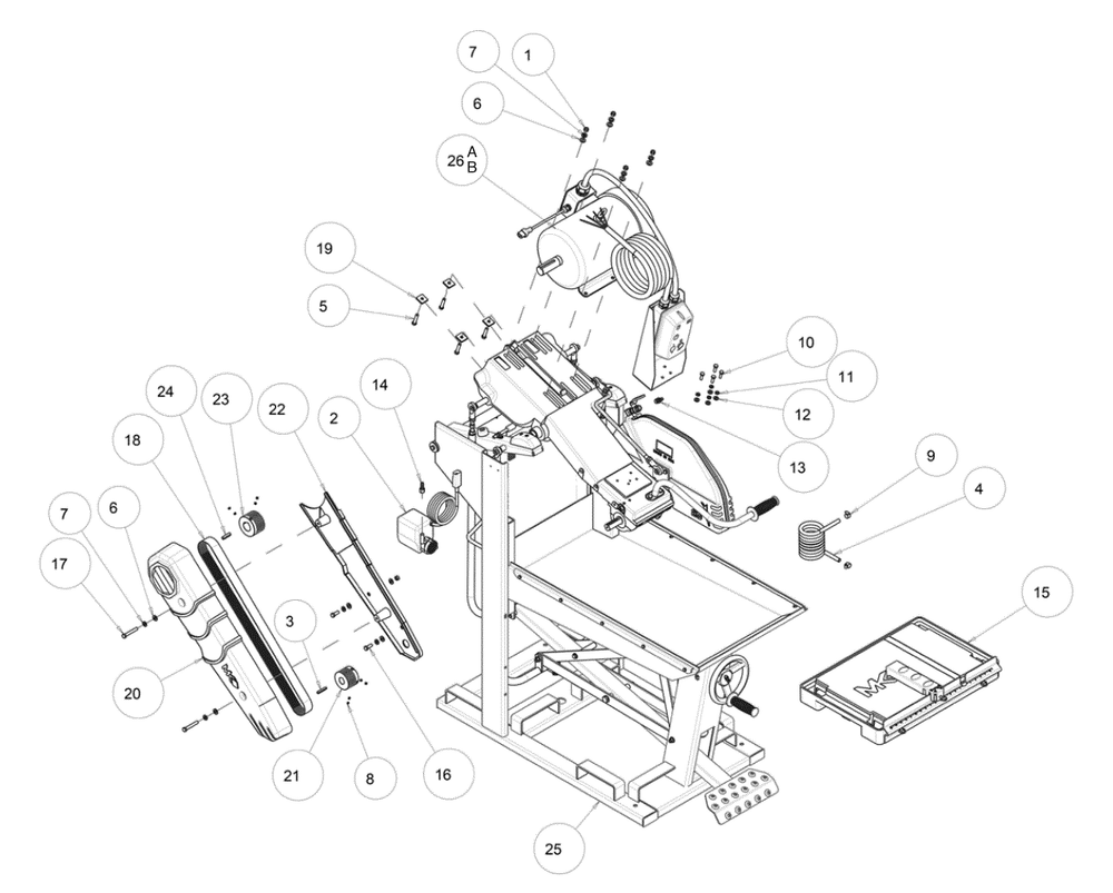 Section 01 Diagram and Parts List for MK-5007T 160641 MK Diamond Concrete Saw